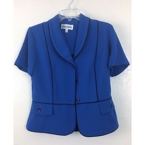 Danny & Nicole Blue Blazer Jacket Shoulder Pads